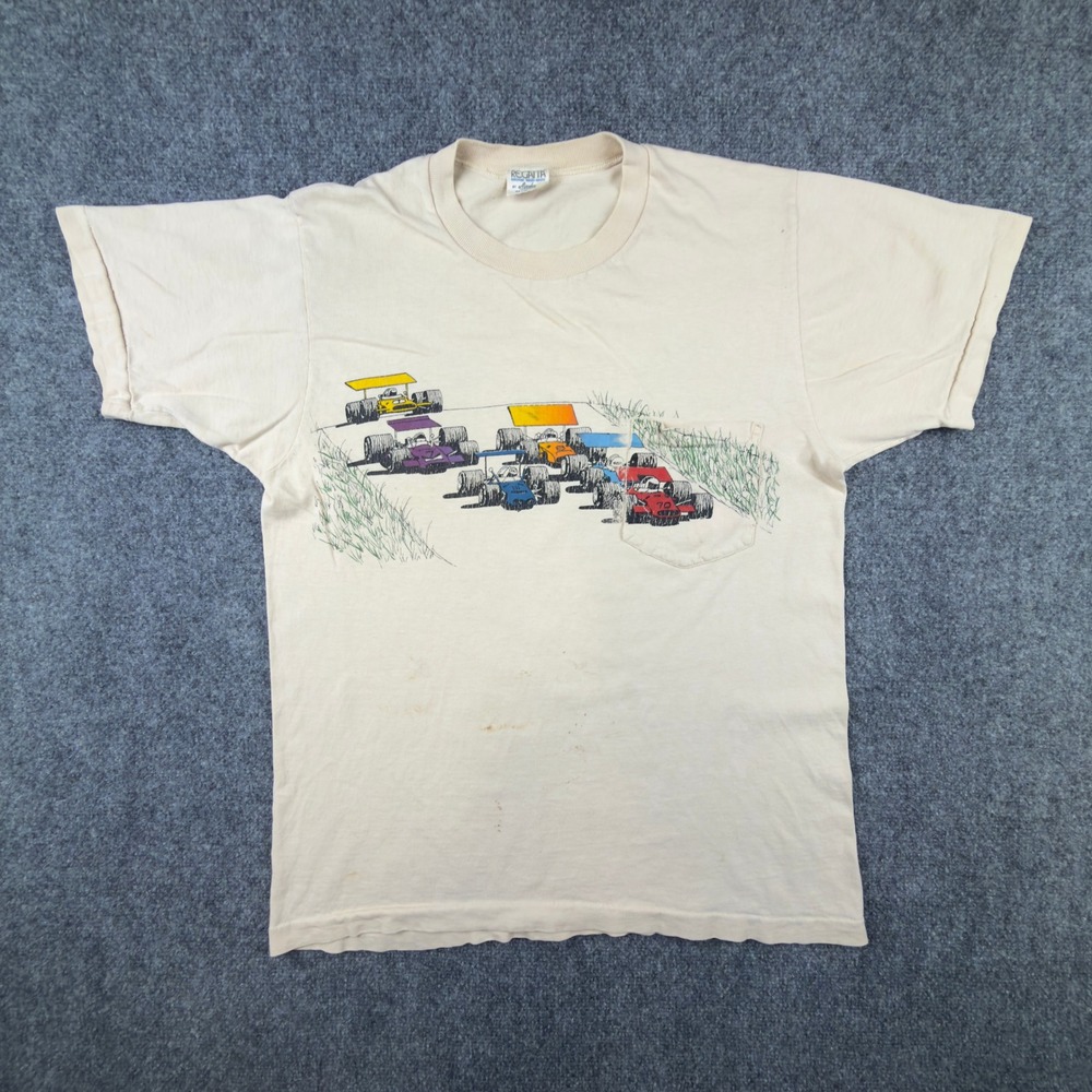 Vintage Regatta Ainsbrooke Indy Car Racing T-Shirt Single Stitch double sided